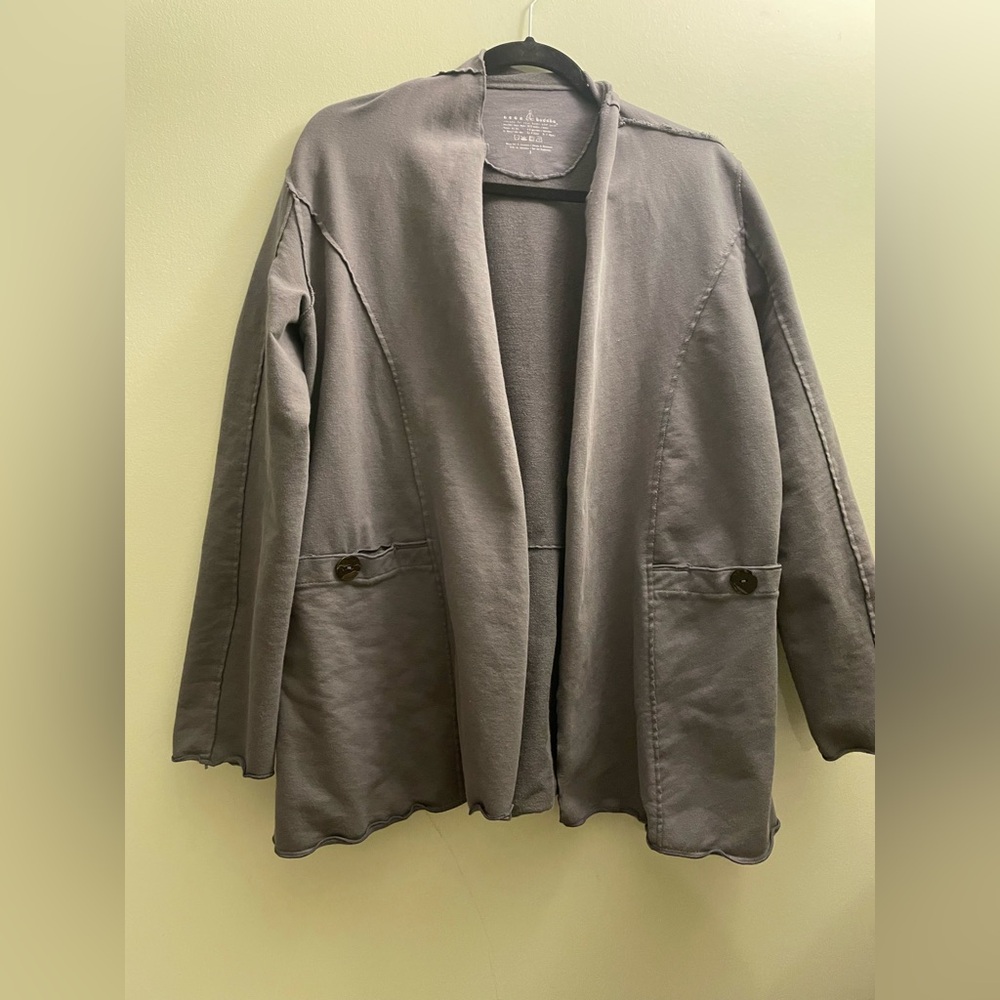 Women’s Neon Buddha Cotton-Blend Carfigan Gray Size Small Fits Larger
